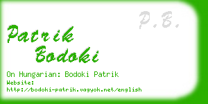 patrik bodoki business card